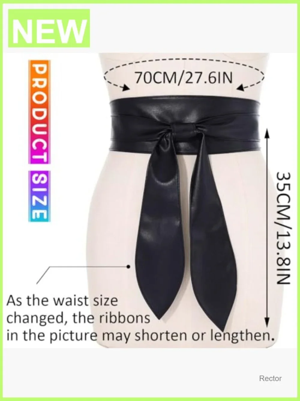 Wide Obi Belt Leather Wrap Waist Corset Belt for Women Knot Tie Sash